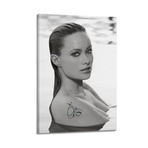 Olivia Wilde Schauspielerin Schwarz-Weiß-Kunst-Poster, Wandkunst, Schlafzimmer-Drucke, Heimdekoration, hängendes Bild, Leinwand, 20 x 30 cm von ADMLIE