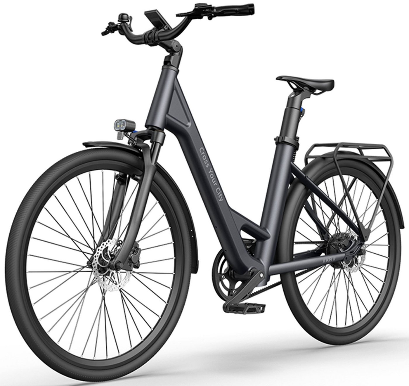 ADO E-Bike Air 28 Elektrofahrrad,Pedelec Riemenantrieb,28 zoll,Momenten-Sensor, 1 Gang, Heckmotor, 345,00 Wh Akku, ebike Damen/Herren,Gepäckträger,Lampe von ADO