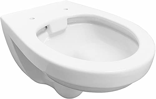 ADOB, spülrandlose wandhängende WC Keramik Toilette hänge WC, Wand WC spülrandlos, weiss inkl. Schallschutzmatte, 28012 von ADOB