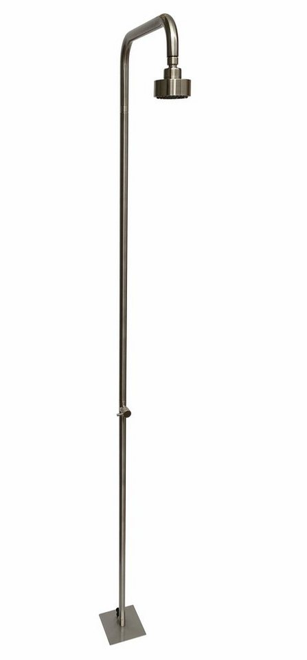 ADOB Gartendusche Design Gartendusche aus hochwertigem Edelstahl Nickel gebürstet, Kopfteil der Dusche kann 360 Grad geschwenkt werden von ADOB