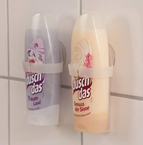 ADOB Monkey Weiss Duschgelhalter, Lotion Creme Halter mit Saugnapf ohne Bohren, 2 Stück, 26002 von ADOB