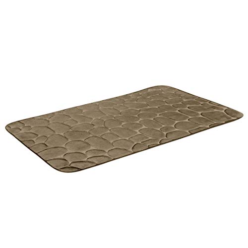 ADOB Premium Badematte, Badezimmerteppich, Badteppich, Steine, Stein Optik, rutschfest, 50x80 cm, Farbe Taupe, 91353 von ADOB