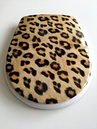 Duroplast WC Sitz Klobrille Leopard mit Edelstahlscharnieren von ADOB