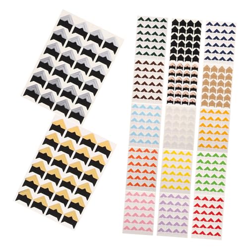 ADOCARN 17blätter Bilderrahmen-Ecke Selbstklebende Sticker Für Scrapbooking Albumecken Zum Basteln Fotomontagehalter Selbstklebende Fotoecken Fotoeckenaufkleber Fotopapierecken von ADOCARN