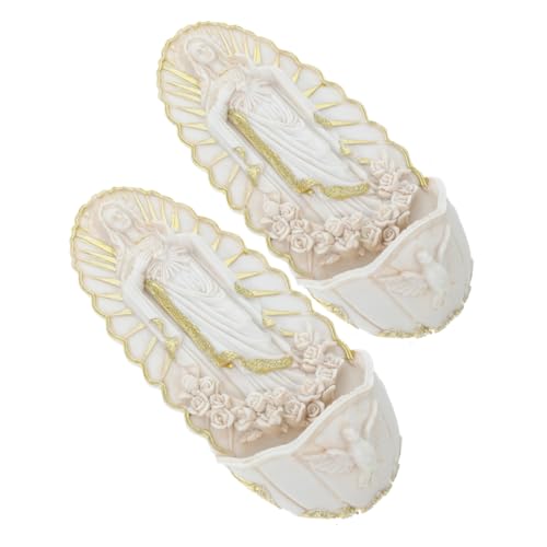 ADOCARN 2 Stück Guadalupe Heiligwasserhalter Wanddekoration für Zuhause und Kirche Religiöse Wandhängedekoration Perfektes zur Erstkommunion für Religiöse Anlässe von ADOCARN