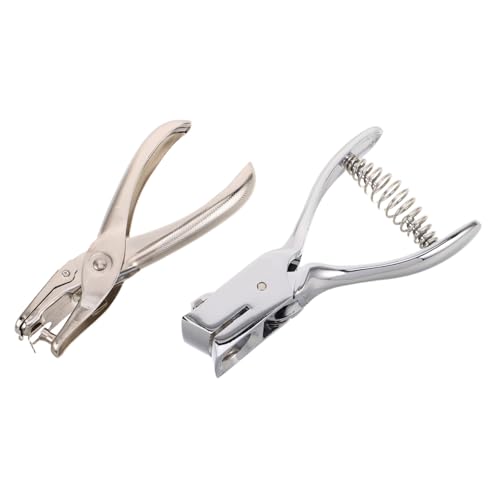 ADOCARN 2 Stück Locher Papierstanzer Einzellocher Papierlocher Handstanzer Manueller Mehrzweck Locher Einzellocher Für Kartenetiketten Metall Silber von ADOCARN