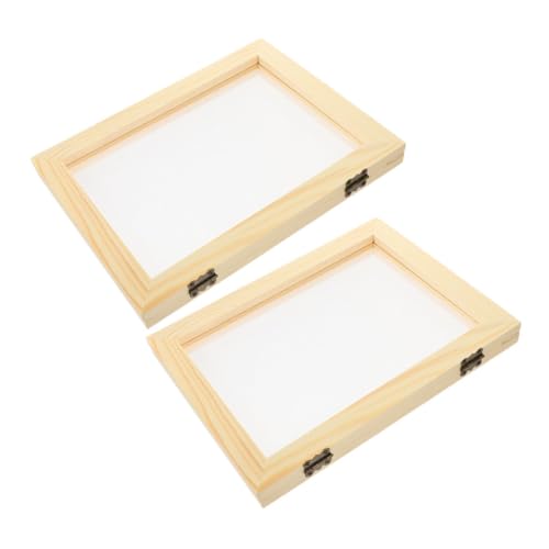ADOCARN 2 Stück Papierherstellung aus Holz Holzhandwerksrahmen handgemachter Papierschirm Papierfaktor handgeschöpfter Papierrahmen Bastelwerkzeug aus Papier selber Machen Kupfer Beige von ADOCARN