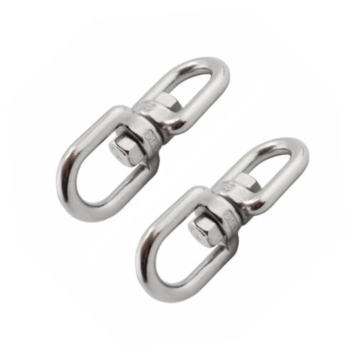ADOCARN 2 Stücke Edelstahl Drehhaken mit Doppel-karabiner Drehbare Aufhängung für Pflanzen Windspiele Vogelhäuser Verdrehfreier für Garten und Zuhause von ADOCARN