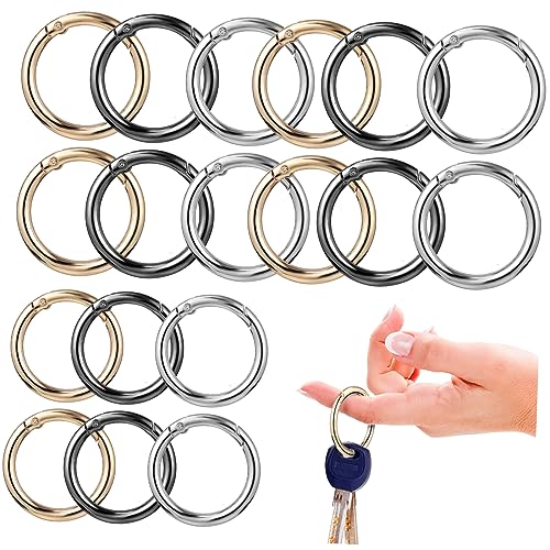 ADOCARN 30Stücke O Ringschnallen Runde Karabiner Clips Schnapphaken für Handtaschen Beutel Hochglänzende Metalloberfläche Vielseitig Einsetzbar ADOCARN 30Stücke O Ringschnallen Runde Karabiner Clips Schnapphaken für Handtaschen Beutel Hochglänzende Metalloberfläche Vielseitig Einsetzbar von ADOCARN