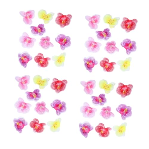 ADOCARN 4 Sätze Simulierte Hibiskusblüte Künstlich Baum Blumendekor Kunstblumen Draußen Anlage Kunstpflanze Kunstplflanze Kunstblumenkopf Gefälschter Blütenkopf Eva Colorful 10 Stück * 4 von ADOCARN