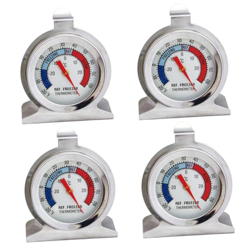 ADOCARN 4 Stück Kühlschrankthermometer aus Edelstahl Langlebig Präzise Temperaturmessung Platzsparend Geeignet für Gefrierschrank und Haushalt Inklusive Papierverpackung Silberfarben ADOCARN 4 Stück Kühlschrankthermometer aus Edelstahl Langlebig Präzise Temperaturmessung Platzsparend Geeignet für Gefrierschrank und Haushalt Inklusive Papierverpackung Silberfarben von ADOCARN