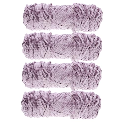 ADOCARN 4 Stück Teiliges von Handgefertigtem Chenille Garn Sanftem für DIY Strickprojekte Vielseitig Einsetzbar Leicht und Tragbar für Schals und Hüte von ADOCARN