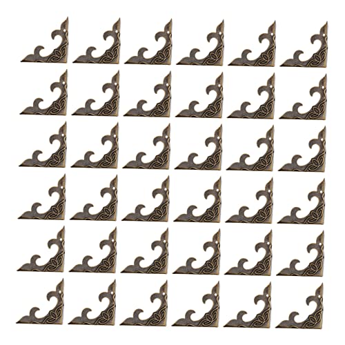 ADOCARN 40Stücke Stil Holz Box Buch Album Eckenschutz Kantenschutz für Fotoalben Dekorative Ecken Perfekter Schutz für Ihre Erinnerungen DIY Scrapbooking Zubehör von ADOCARN