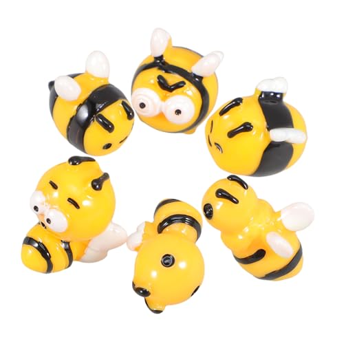 ADOCARN 6 Stück Bienen Figuren aus Resin für DIY Märchengärten und Terrarien Detaillierte Handgefertigte für Bastelprojekte und Home Decor von ADOCARN