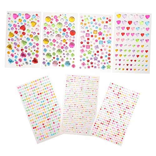 ADOCARN 7Blätter Selbstklebende Edelstein Aufkleber Bling Juwelen für DIY Bastelprojekte Langlebig und Handyhüllen Scrapbooking und Dekoration von ADOCARN
