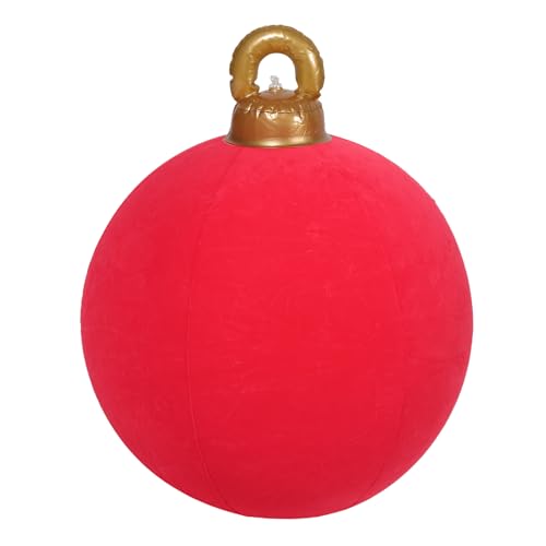 ADOCARN Aufblasbare Weihnachtsbälle für den Garten: 60 cm große, beflockte PVC-Bälle, aufblasbare Weihnachtsdekorationen für die Dekoration von Rasen, Veranda und festlichen Feiern von ADOCARN