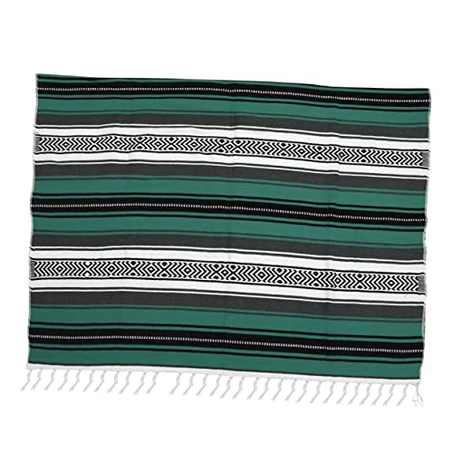 ADOCARN Blended Mexican Blanket Cape Woven Decke für Yoga Sofa und Auto Grün und Farbenfroh für Wohnzimmer Schlafzimmer von ADOCARN