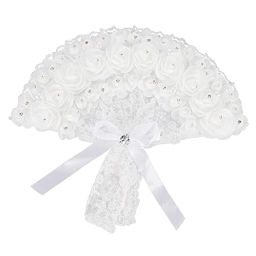 ADOCARN Handgefertigter Spitzenfächer mit Strass und Quasten Dekorativer Tanz und Bühnenfächer für Braut Brautjungfern Hochzeit Deko und Festliche Anlässe ADOCARN Handgefertigter Spitzenfächer mit Strass und Quasten Dekorativer Tanz und Bühnenfächer für Braut Brautjungfern Hochzeit Deko und Festliche Anlässe von ADOCARN