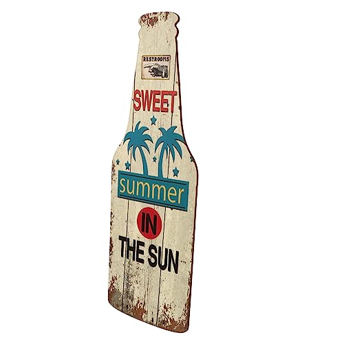 ADOCARN Hawaii Vintage Beer Bottle Wanddekoration aus Holz Retro Wandpendant für Partys Kunsthandwerk und Stilvolle Raumgestaltung Langlebig und von ADOCARN