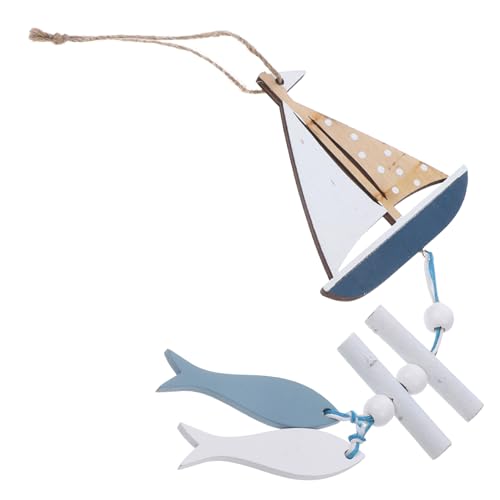 ADOCARN Mediteranes Holzfisch Hängedekor für Strand und Nautikliebhaber Rustikaler Wandbehang aus Holz mit Detaillierter Verarbeitung Wohnzimmer und Kinderzimmer Einzigartiges Design von ADOCARN