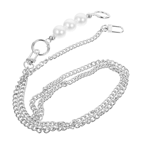 ADOCARN Perlenkette für Handtaschen Verstellbarer Schulterriemen Lange Silberkette mit Imitationsperlen für DIY Handtaschen und Umhängetaschen Installieren Langlebig ADOCARN Perlenkette für Handtaschen Verstellbarer Schulterriemen Lange Silberkette mit Imitationsperlen für DIY Handtaschen und Umhängetaschen Installieren Langlebig von ADOCARN