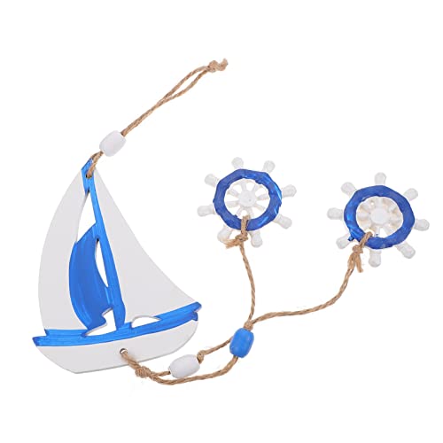 ADOCARN Segelboot Ornamente Meeresaccessoires Meeresdekor Hängedekoration Dekoration Im Marine Stil Küsten Und Seereise Muscheln Strandaccessoires Wandornament Aus Holz von ADOCARN