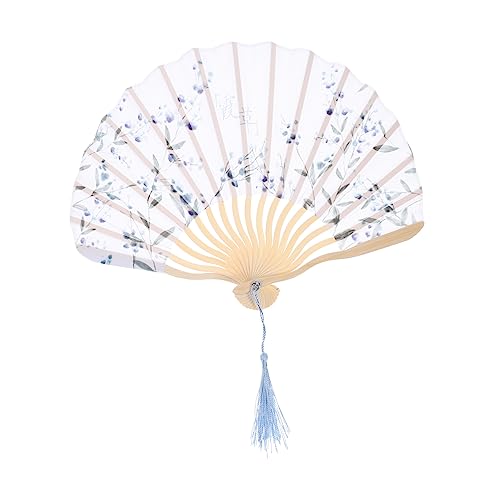 ADOCARN Sommerlicher Faltbarer Handfächer Japanischer Stil aus Baumwollstoff mit Bambusgriff Leichter Dekorativer Fächer für Damen Faltbar Tragbar Geeignet für Hochzeit und Reise von ADOCARN