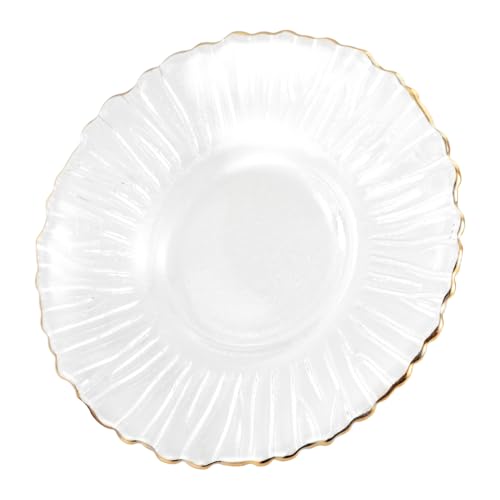 ADOCARN Teacup Glas Untersetzer Mit Elegantem Goldenen Rand Dekorativer Teetasse Unterlage Vielseitiger Snackteller Für Teeliebhaber Im Home Und Office-Bereich von ADOCARN