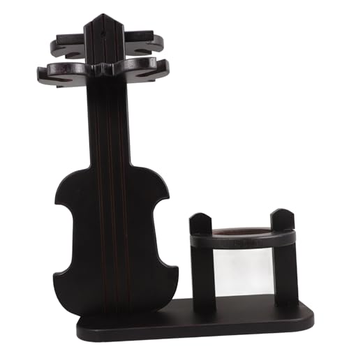 ADOCARN Vintage Holz Weinregal in Violinform Stabiles Weinflaschen und Gläserdisplay aus Holz Eleganter Tischweinorganizer für Zuhause Bar und Küchenablage Weinlager mit Retro Charme von ADOCARN