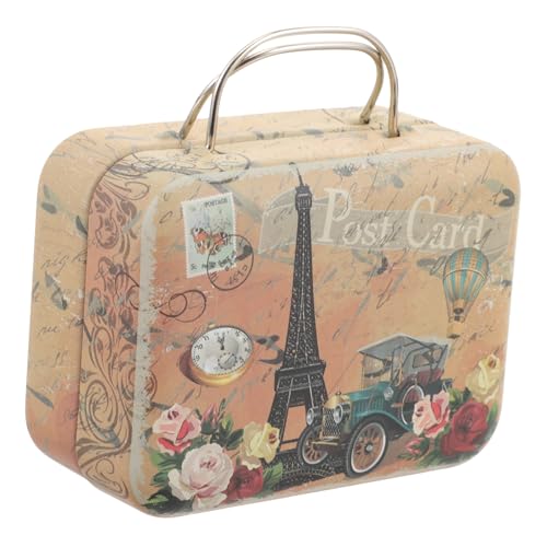 ADOCARN Vintage Mini Reisekoffer für Wimpern und Schmuck Handgefertigte Aufbewahrungsbox Stabilem Material mit Tragegriff für Reisen und Schmuckorganisation von ADOCARN