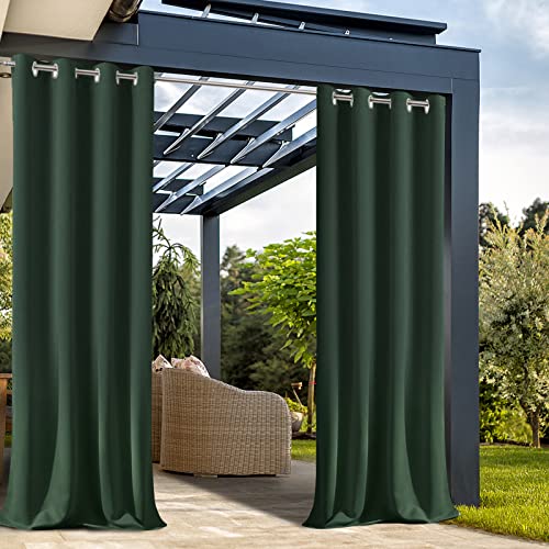ADOORO Outdoor Vorhang Mit Ösen,Blickdicht Wasserdicht Outdoorvorhänge Mit UV Schutz Wasserabweisend Blickdicht Für Pavilion Balkon Garten Patio,Grün,380x275 cm(BxH) von ADOORO