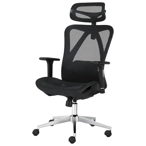 ADOV Bürostuhl Ergonomisch mit Verstellbarer Kopfstütze, 3D Armlehnen, Lendenwirbelstütze, Höhenverstellbar Schreibtischstuhl 90°-125° Schaukelnfunktion, Rückenschonend Chefsessel aus Mesh - bis 140kg ADOV Bürostuhl Ergonomisch mit Verstellbarer Kopfstütze, 3D Armlehnen, Lendenwirbelstütze, Höhenverstellbar Schreibtischstuhl 90°-125° Schaukelnfunktion, Rückenschonend Chefsessel aus Mesh - bis 140kg von ADOV