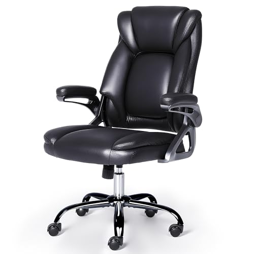 ADOV Chefsessel Bürostuhl mit 90° hochklappbaren Armlehnen, hohe Rückenlehne, ergonomischer Schreibtischstuhl mit Federkissen, höhenverstellbarer Drehstuhl, Computerstühle, bequeme Liegestühle für ADOV Chefsessel Bürostuhl mit 90° hochklappbaren Armlehnen, hohe Rückenlehne, ergonomischer Schreibtischstuhl mit Federkissen, höhenverstellbarer Drehstuhl, Computerstühle, bequeme Liegestühle für von ADOV