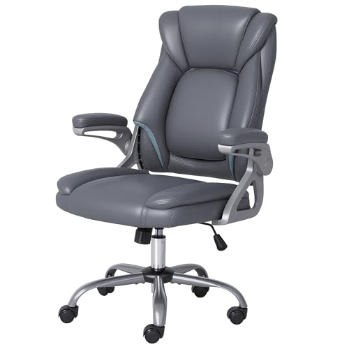 ADOV Chefsessel Bürostuhl mit 90° hochklappbaren Armlehnen, hohe Rückenlehne, ergonomischer Schreibtischstuhl mit Federkissen, höhenverstellbarer Drehstuhl, Computerstühle, bequeme Liegestühle für von ADOV