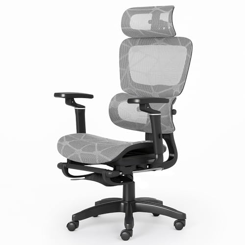 ADOV Pro Bürostuhl Ergonomisch mit Fußstütze, Schreibtischstuhl mit Verstellbarer Lendenstütze, Kopfstütze, 6D-Armlehnen, Atmungsaktiver Sitz, Höhenverstellbarer Mesh Drehstuhl Wippfunktion bis 125° ADOV Pro Bürostuhl Ergonomisch mit Fußstütze, Schreibtischstuhl mit Verstellbarer Lendenstütze, Kopfstütze, 6D-Armlehnen, Atmungsaktiver Sitz, Höhenverstellbarer Mesh Drehstuhl Wippfunktion bis 125° von ADOV