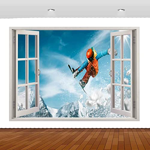 Wandtattoo Extremsport Snowboard Skifahren 3D Wandtattoo Wandaufkleber Poster Vinyl Aufkleber Kids Room Decor 70x100CM von ADOVZ
