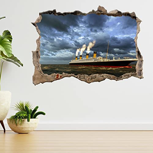 Wandtattoo Titanic Ship Computer 3D Render Zertrümmerte Ansicht Wandaufkleber Poster Aufkleber A318 Aufkleber Kids Room Decor 60x90CM von ADOVZ