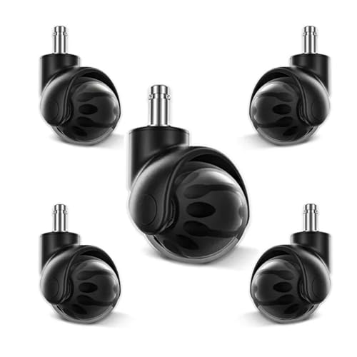 (5 Packs) 2 Inch Ball Type Furniture Office Chair Wheels Nylon PU Casters M11*22 Screw Earth Wheel Insert for General Chairs(Black) von ADQPLXGWH