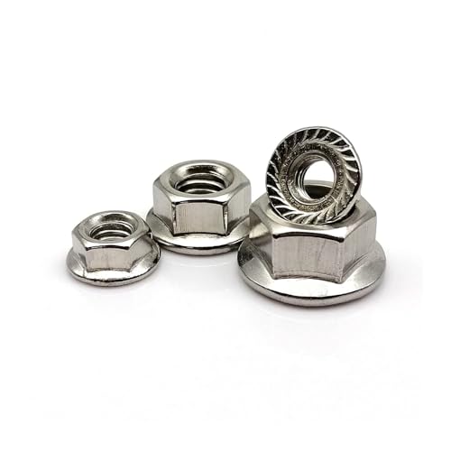 110 Stück/Flanschmutter Sechskant Sechskant Gezähnt Spinlock Kontermutter Set Mix Größe M3 M4 M5 M6 M8 Sortiment Kit Edelstahl von ADQPLXGWH