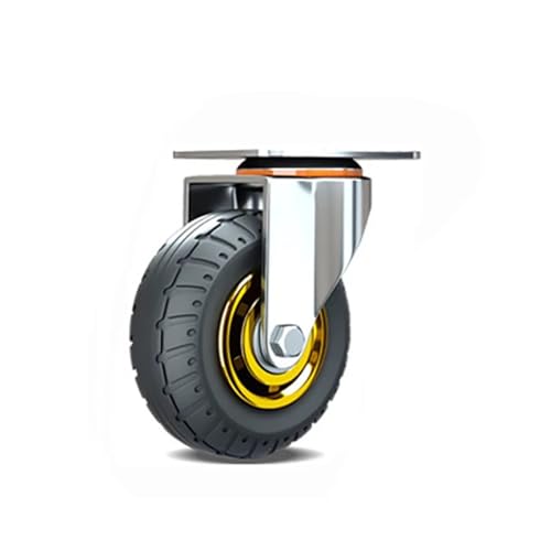 4 Zoll/5 Zoll Universal-Stummrollen 50 kg Möbelradrolle 360-Grad-Trolleyräder Ersatz-Bürostuhl-Lenkrollen(Silver-universal,4 inch) von ADQPLXGWH