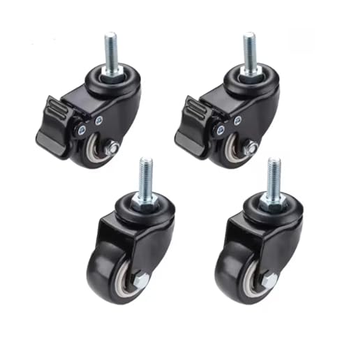 4Pcs Möbel Caster Heavy Duty 120kg 1.5/2 Zoll 360 Drehbare Schraube Swivel Castor Räder Trolley Gummi Schutzhülle(2 Brake 2 no Brake,1.5 Inch) von ADQPLXGWH