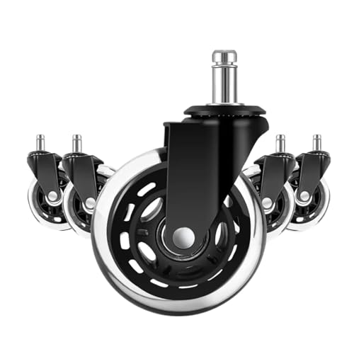 5 STÜCKE Bürostuhl Lenkrollen 3 Zoll Schwenkbare Gummi Lenkrollen Ersatz Weiche Sichere Rollen Möbelbeschläge(C10mm) von ADQPLXGWH