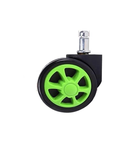 5 Stück/60 mm Möbelrollen for Bürostühle, große Farbrollen im Auto-Rad-Stil(Green) von ADQPLXGWH