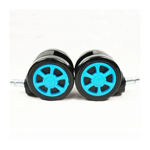 5 Stück/60 mm Möbelrollen for Bürostühle, große Farbrollen im Auto-Rad-Stil(Light Blue) von ADQPLXGWH