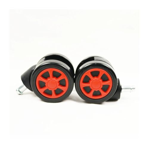 5 Stück/60 mm Möbelrollen for Bürostühle, große Farbrollen im Auto-Rad-Stil(Red) von ADQPLXGWH