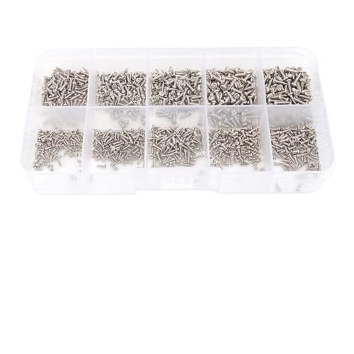 Sortimentssatz for selbstschneidende Schrauben M1 M1.2 M1.4 M1.7 Kreuzschlitzschrauben aus Kohlenstoffstahl, Befestigungssatz for Metallschrauben, DIY-Hardware-Reparaturteile(1200PCS) von ADQPLXGWH