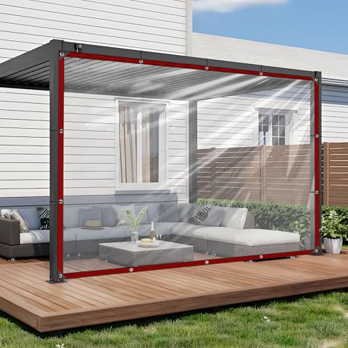 Transparente Plane - 1.5X4m Plane Wasserdicht Transparent mit ösen Planen Durchsichtig für GewäChshaus Gartenplane Abdeckplane Transparent für Regenschutz terrasse Balkon außenbereich carport von ADRUEKMV