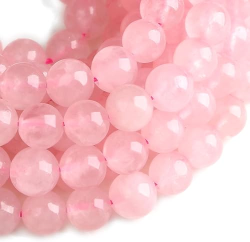 36 Stück 10 mm Rosenquarz-Edelsteinperlen Natursteinperlen zur Schmuckherstellung mit Kristall-Stretchschnur Abstandshalter Perlen von ADSUBHSJFAKK