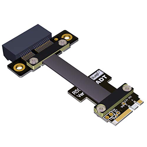 ADT-LINK M.2 A.E Key A+E auf PCI-e 1 x x1 Riser Extender Adapter Card Ribbon Gen3.0 Kabel AE Key A E für PCIE 3.0 x1 x4 x16 M2-Karte (15 cm) von ADT-Link