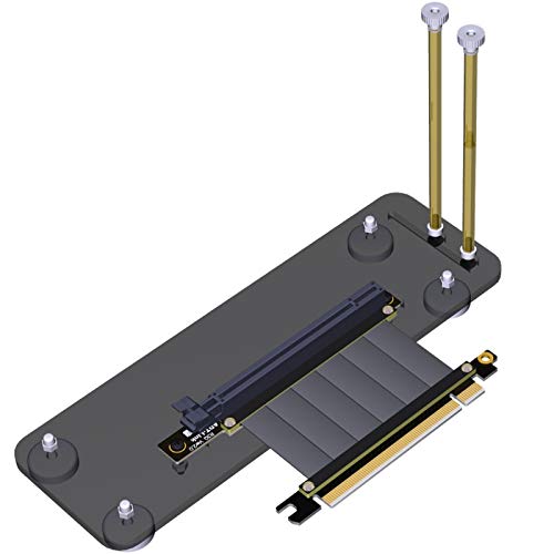 ADT-LINK PCI-E 3.0 16X Vertikale Grafikkartenhalterung mit PCIE R33SQ Verlängerungskabel für ATX-Gehäuse (R33SQ 15cm, PA4 Magnetisch mit Kabel) von ADT-Link